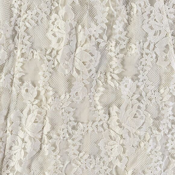 H&M Conscious Exclusive Mini Dress Women 8 Ivory Lace Floral Wedding Ethereal - Picture 4 of 13